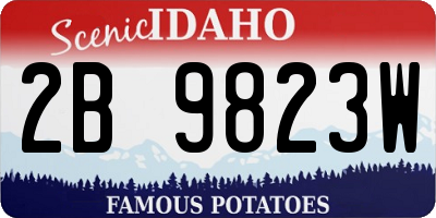 ID license plate 2B9823W