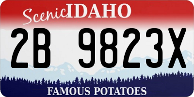 ID license plate 2B9823X