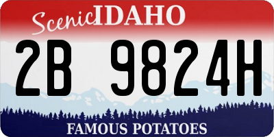ID license plate 2B9824H