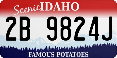 ID license plate 2B9824J