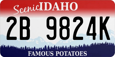 ID license plate 2B9824K