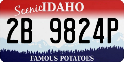ID license plate 2B9824P