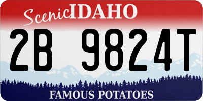 ID license plate 2B9824T