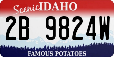 ID license plate 2B9824W
