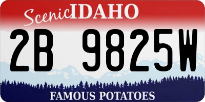 ID license plate 2B9825W