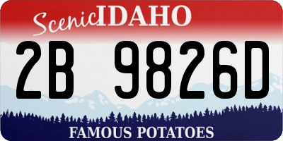 ID license plate 2B9826D