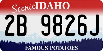 ID license plate 2B9826J