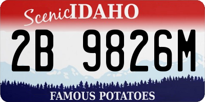ID license plate 2B9826M