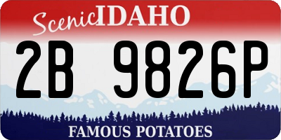 ID license plate 2B9826P