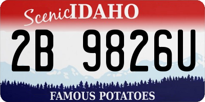 ID license plate 2B9826U