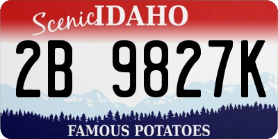 ID license plate 2B9827K
