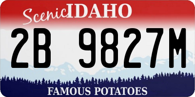 ID license plate 2B9827M
