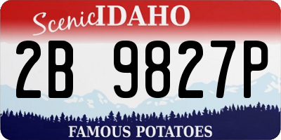 ID license plate 2B9827P