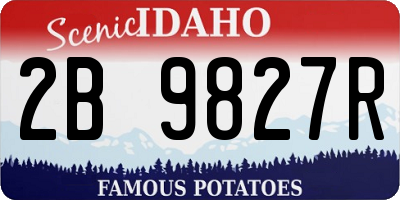 ID license plate 2B9827R