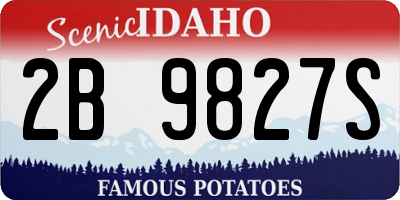 ID license plate 2B9827S