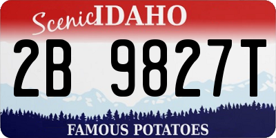 ID license plate 2B9827T