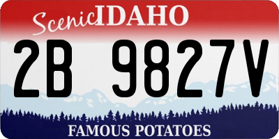 ID license plate 2B9827V