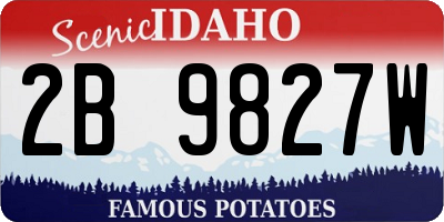 ID license plate 2B9827W