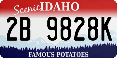 ID license plate 2B9828K