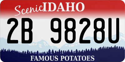 ID license plate 2B9828U