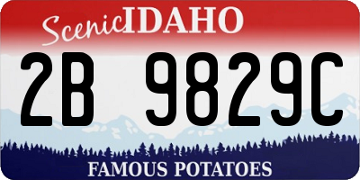 ID license plate 2B9829C