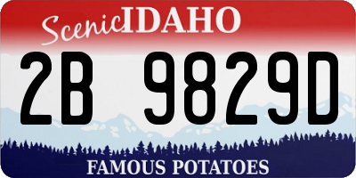 ID license plate 2B9829D