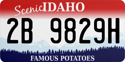 ID license plate 2B9829H