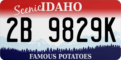 ID license plate 2B9829K