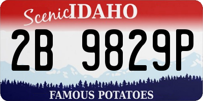 ID license plate 2B9829P