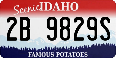 ID license plate 2B9829S