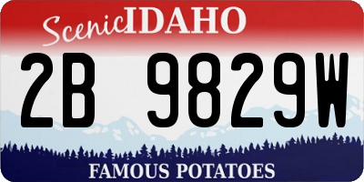 ID license plate 2B9829W