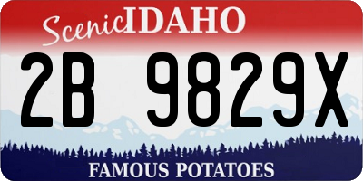 ID license plate 2B9829X