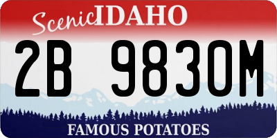 ID license plate 2B9830M