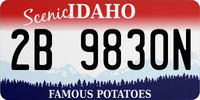 ID license plate 2B9830N