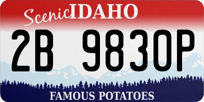 ID license plate 2B9830P