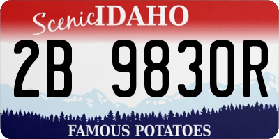 ID license plate 2B9830R