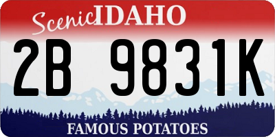 ID license plate 2B9831K