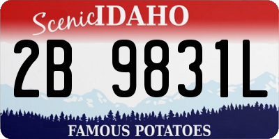 ID license plate 2B9831L