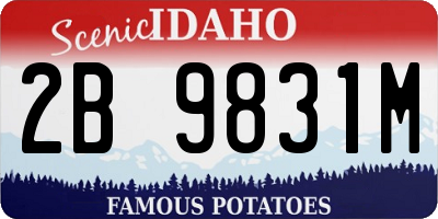 ID license plate 2B9831M