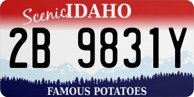 ID license plate 2B9831Y