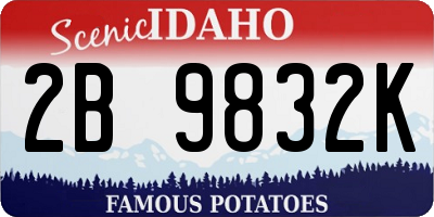 ID license plate 2B9832K