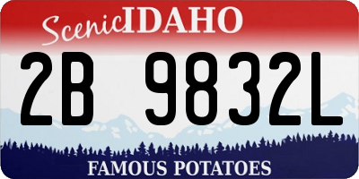ID license plate 2B9832L