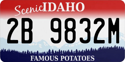 ID license plate 2B9832M