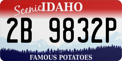 ID license plate 2B9832P