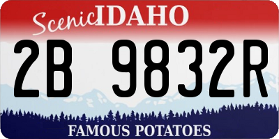 ID license plate 2B9832R