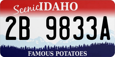 ID license plate 2B9833A