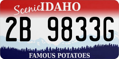 ID license plate 2B9833G