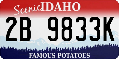 ID license plate 2B9833K