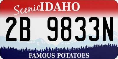 ID license plate 2B9833N