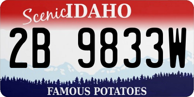 ID license plate 2B9833W